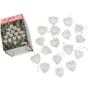 VTG Spun Glass Heart Ornaments